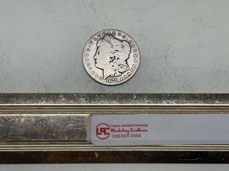 1879 S Morgan silver dollar