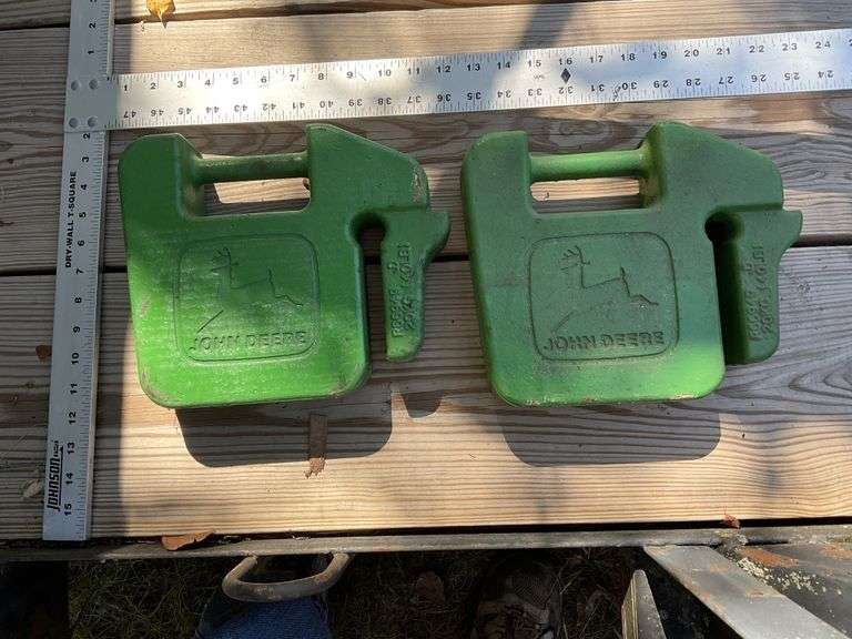 (2) John Deere 40 pound suitcase weights Legacy Auction Company