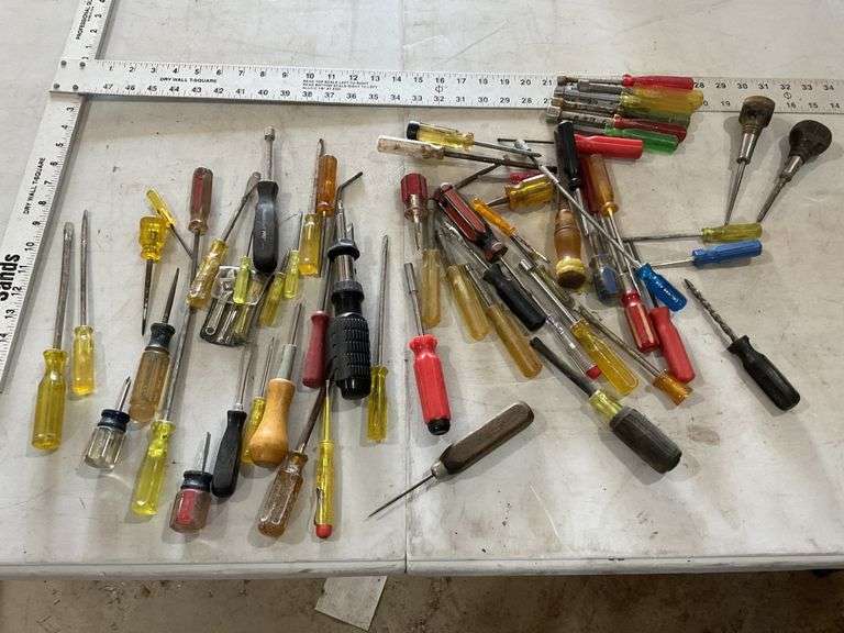 Assorted  screwdrivers, nut drivers and picks