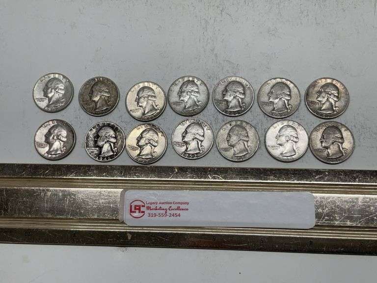 14- silver Washington quarters