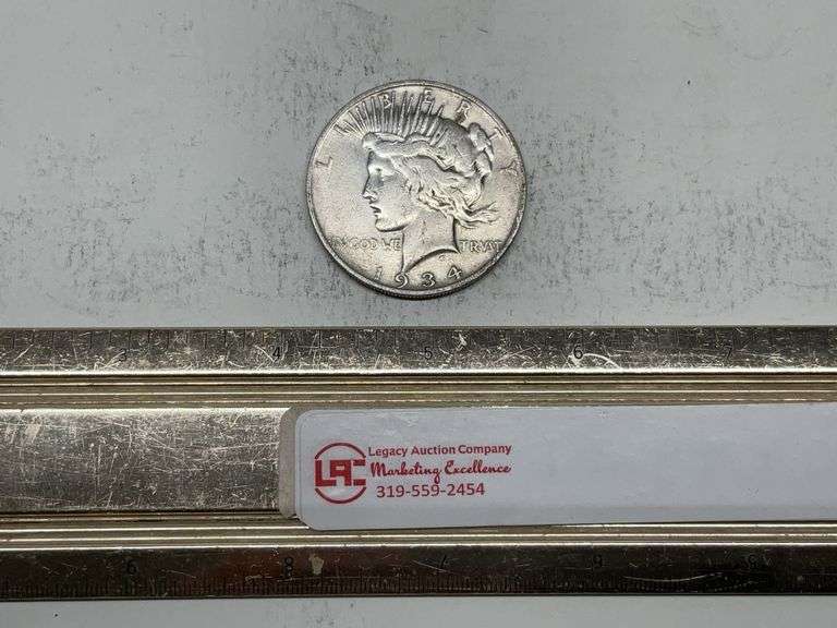 1934 D Peace silver dollar
