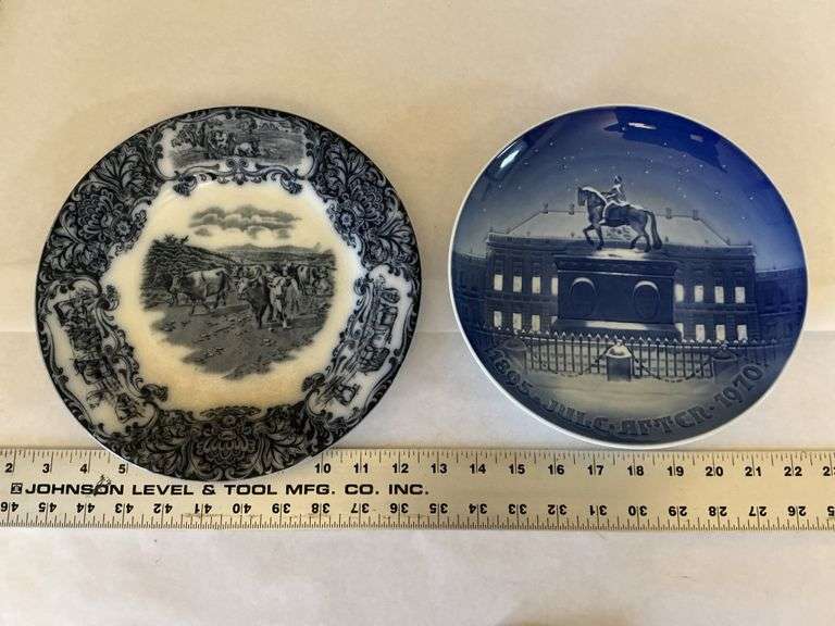 10" Wedgewood 1890 cow plate and Denmark plate.
