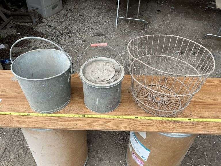 Galvanized bucket and minnow bucket