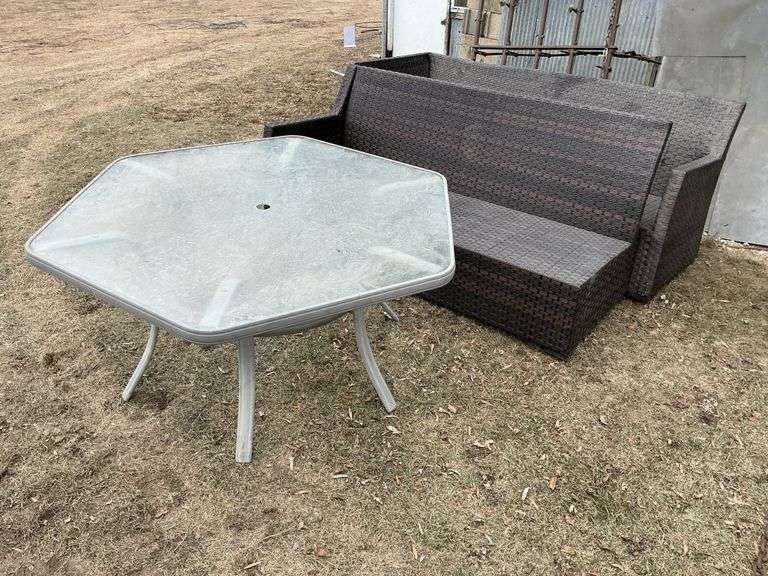 Patio table and patio couches