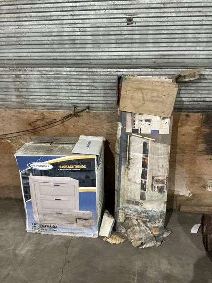 Suncast and Rubbermaid storage cabinets