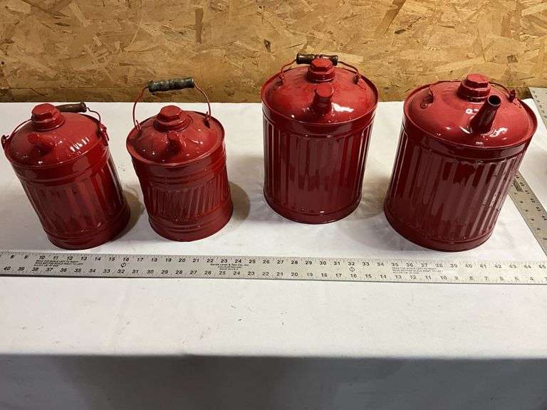 Vintage repainted gas cans
