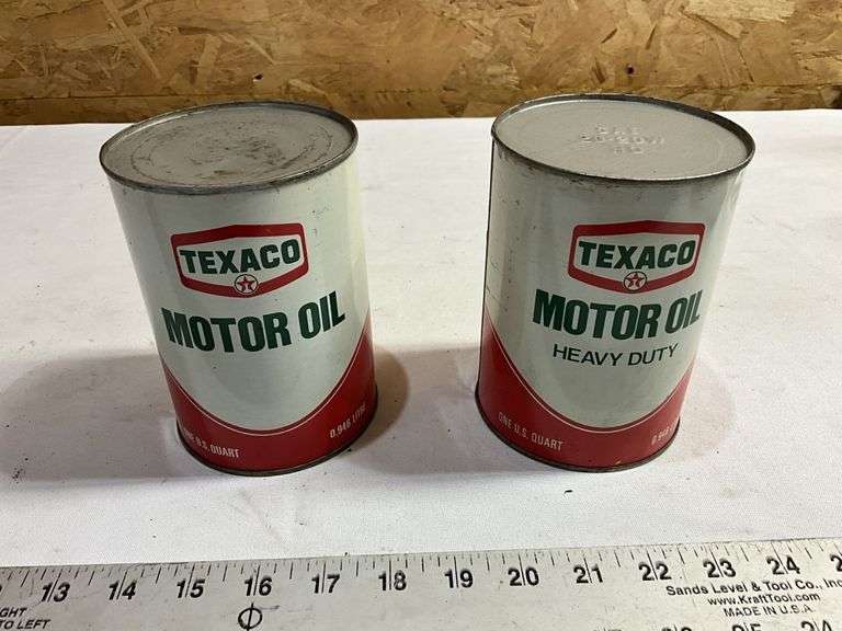 Vintage Texaco Motor Oil cans