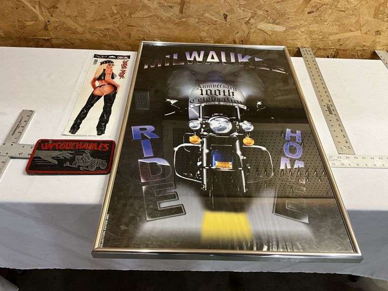 Collectors edition 2003 motorcycle poster, decal