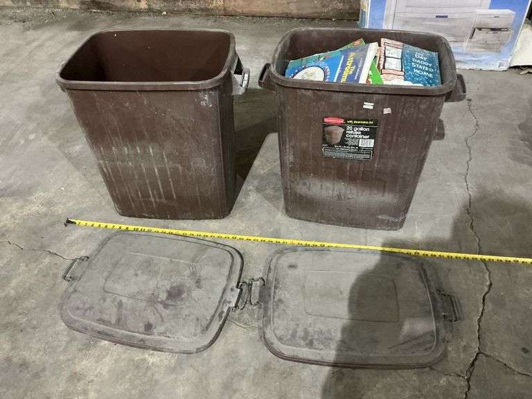 Garbage containers with children's books