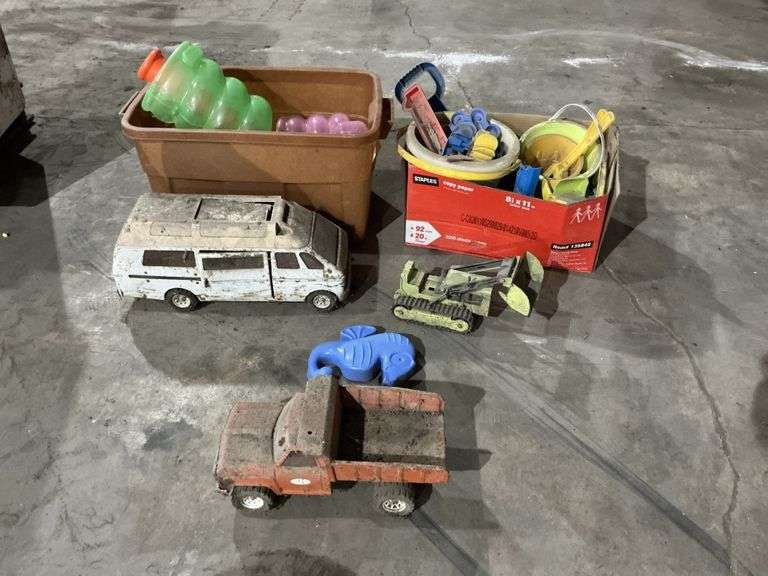 Assorted toys and sandbox toys