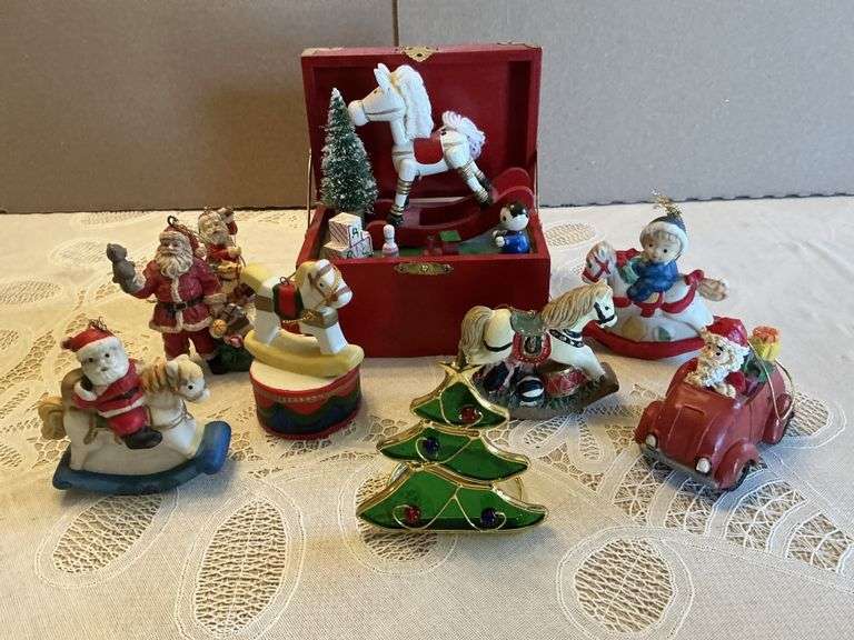 Santa & rocking horse ornaments - Legacy Auction Company