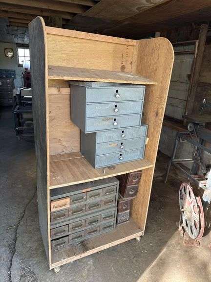 Shop organizer and contents 34" x 18" x 67"