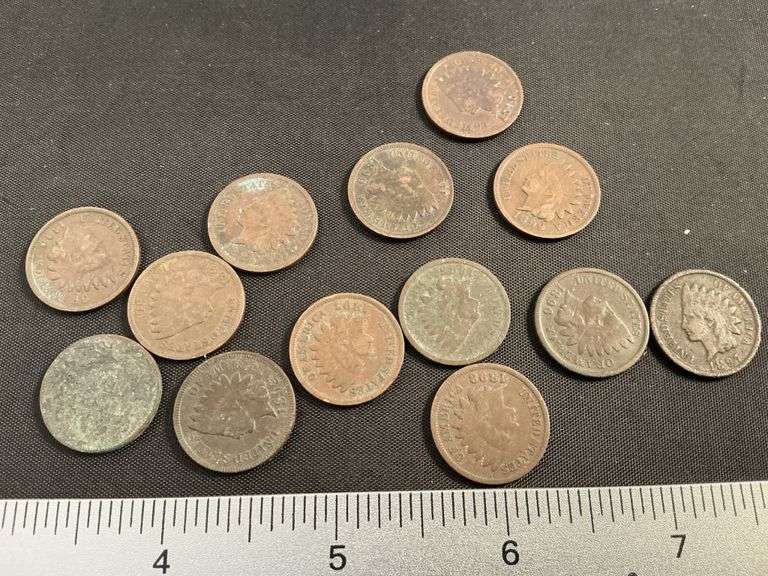 (13) 1889-1899 Indian head cents