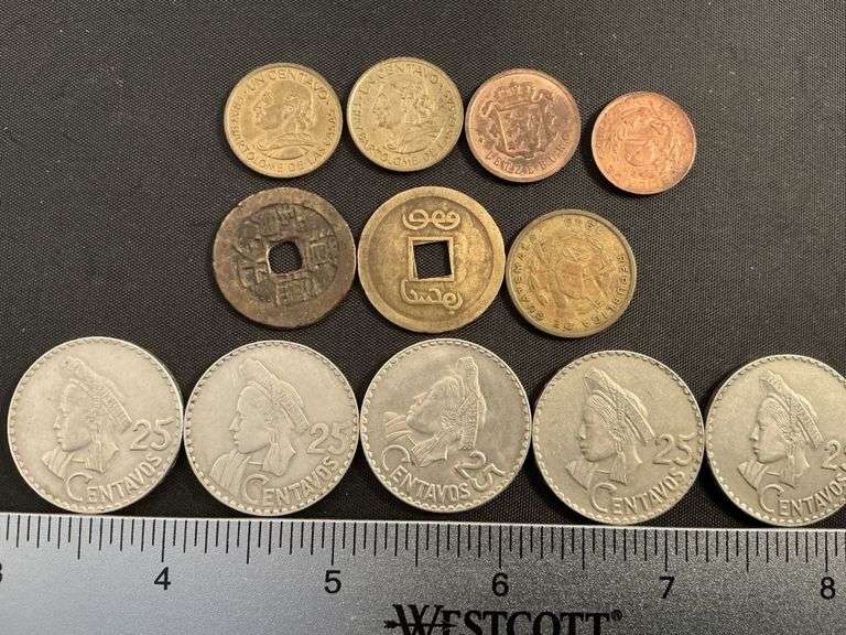 (2) China coins, (5) Guatemala coins, 1967