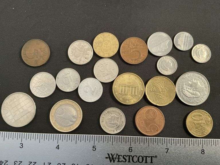Assorted euro coins and Netherland coins