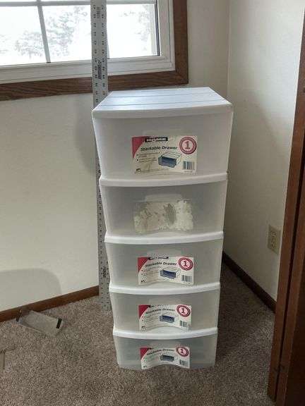 Storage 5 Drawers Stackable (5) stackable storage drawers - Legacy Auction Company
