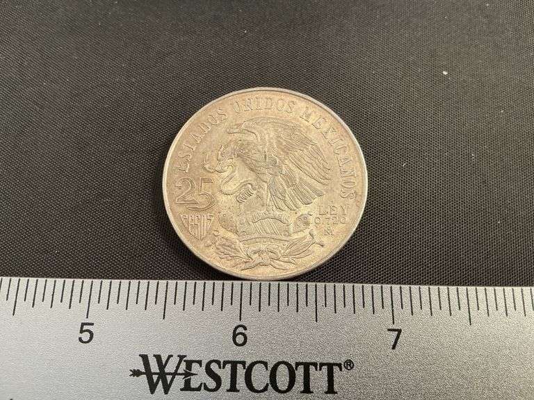1968 Mexico $25 pesos Olympic games coin