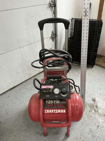 Craftsman 1hp 5 gallon air tank with cart,