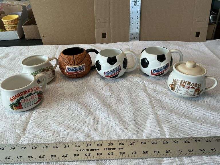 Snickers mugs, soup mugs - Legacy Auction Company