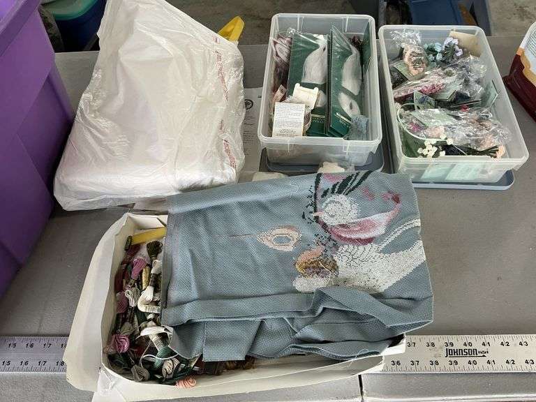 Crosstitch items, craft flowers, thread etc. with