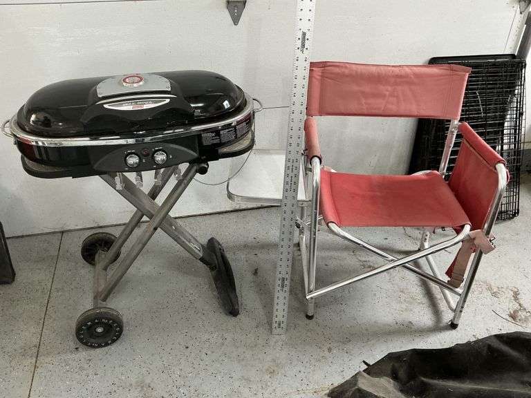 Coleman propane grill and folding chair