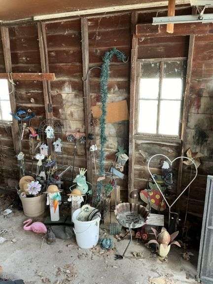 Large assortment of outdoor decor and shepherds