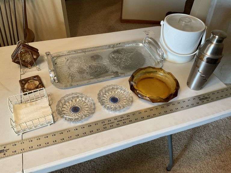 Loewenbrau ashtrays and barware