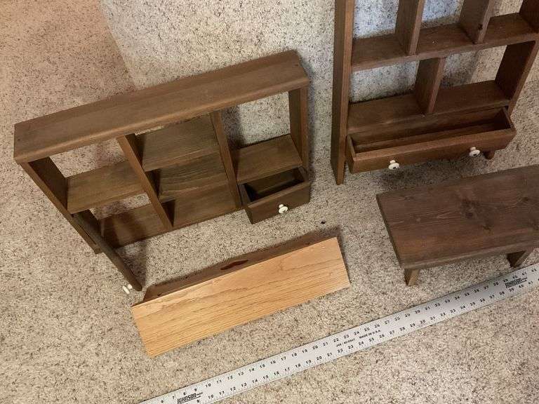 Wooden wall hangings and step