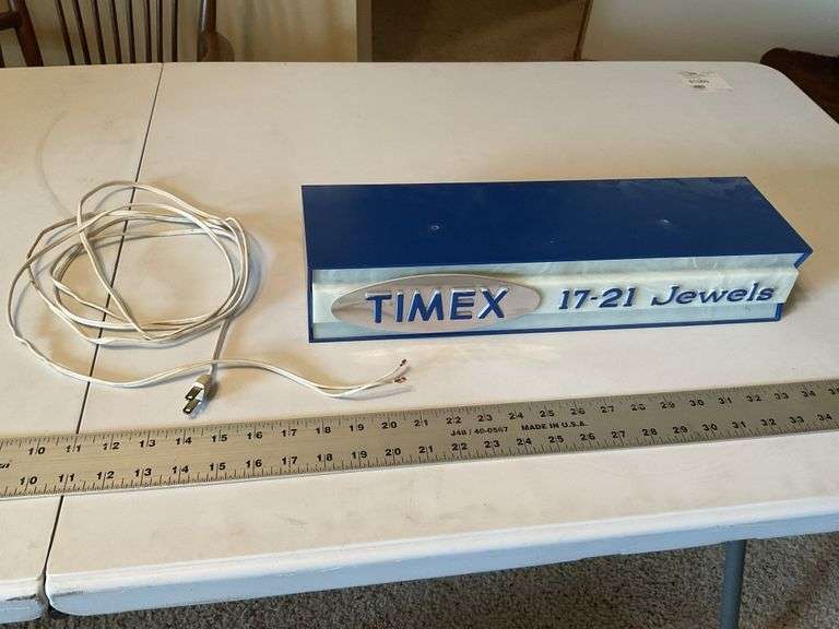 Vintage Timex clock light, missing base panel and