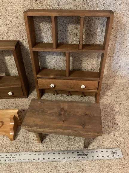 Wooden wall hangings and step