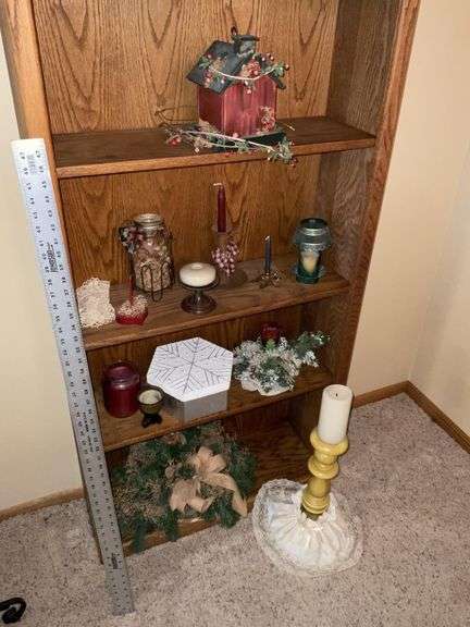 Decorative items, shelving unit not included