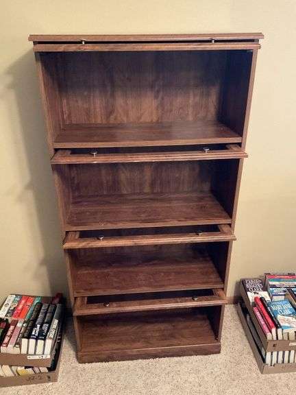 Modern barrister bookcase, 5' x 29" x 14", press