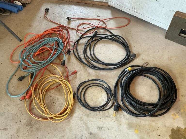 Extension cords, some heavy!