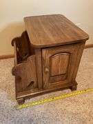 Oak magazine/lamp cabinet,