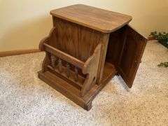 Oak magazine/lamp cabinet,
