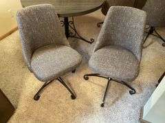 40" table, 4- swivel chairs, 1- leaf