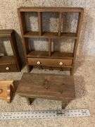 Wooden wall hangings and step