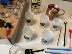 Assorted bar ware, shot glasses etc.