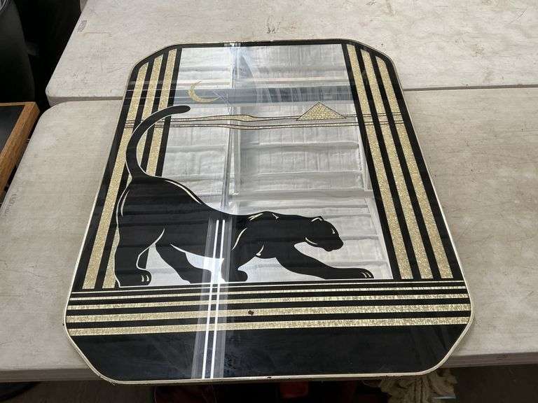 Art Deco panther mirror 40 x 30