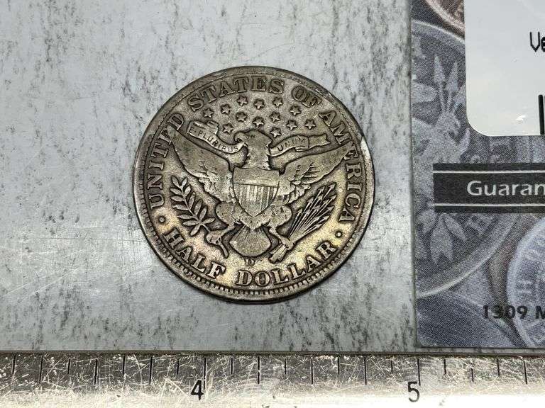1908 D barber half dollar