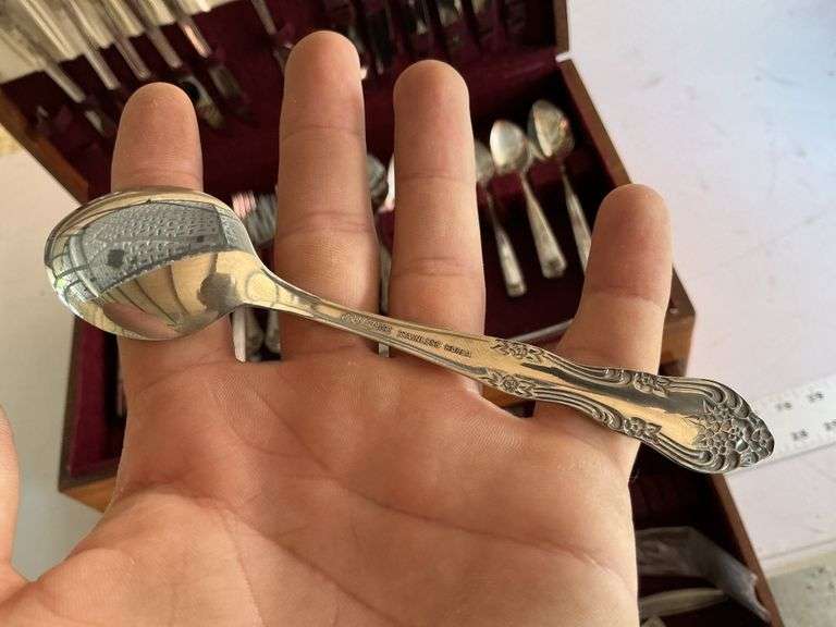Rogers flatware set with case