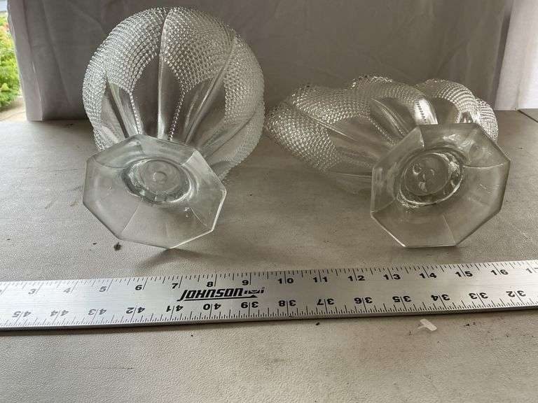 1000 eye clear hobnail vases