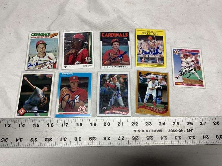 (9) St. Louis Cardinals autographs