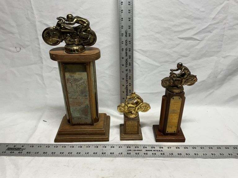 Vintage motorcycle trophies