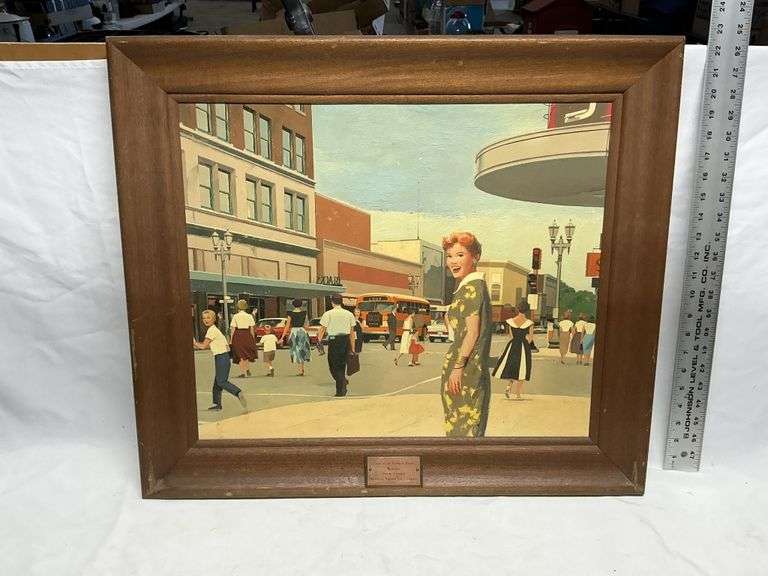 1950s painting downtown Waterloo, Ia