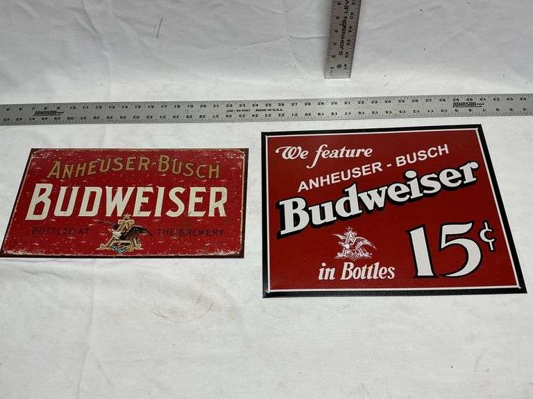 Budweiser tin signs