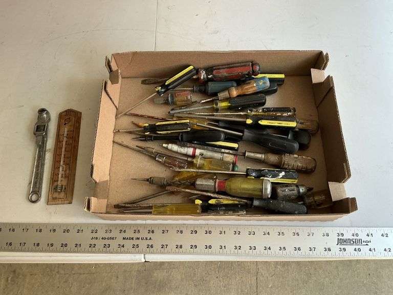 Screwdrivers and thermometer, etc.