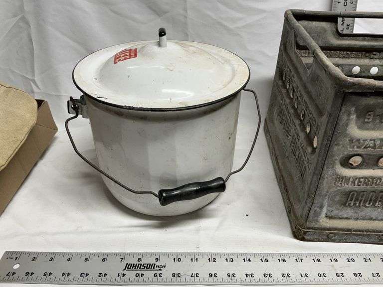 Anderson Erickson zinc crate and diaper pail