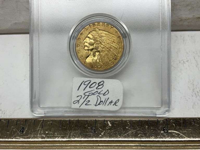 1908 Indian head quarter eagle $2.50 gold piece