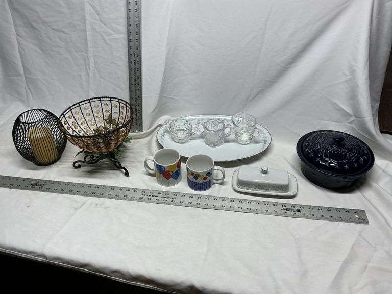 Longaberger patriotic navy bowl, etc
